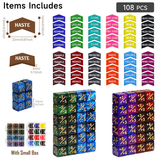 Sixpoints MTG pink counter dice with high-contrast symbols for easy tracking
