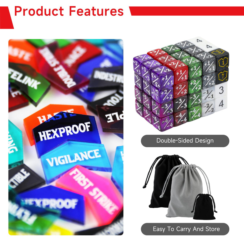Sixpoints premium acrylic dice and counters—durable, lightweight, and safe for long gaming sessions.