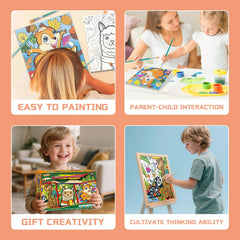 Sixth Space paint-by-numbers five brushes for beginner-friendly painting.
