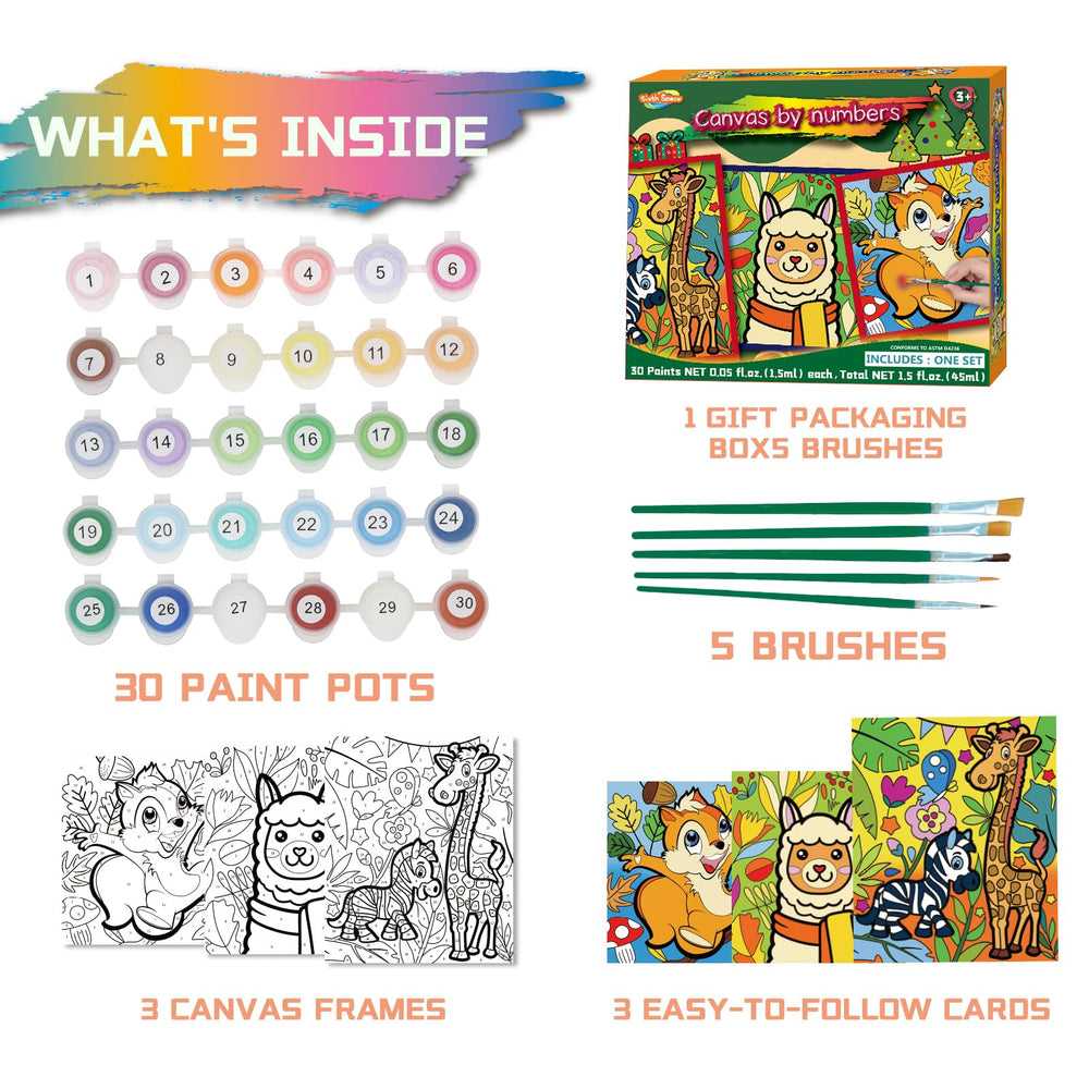 Sixth Space paint-by-numbers 8x8 framed canvas for compact creativity.