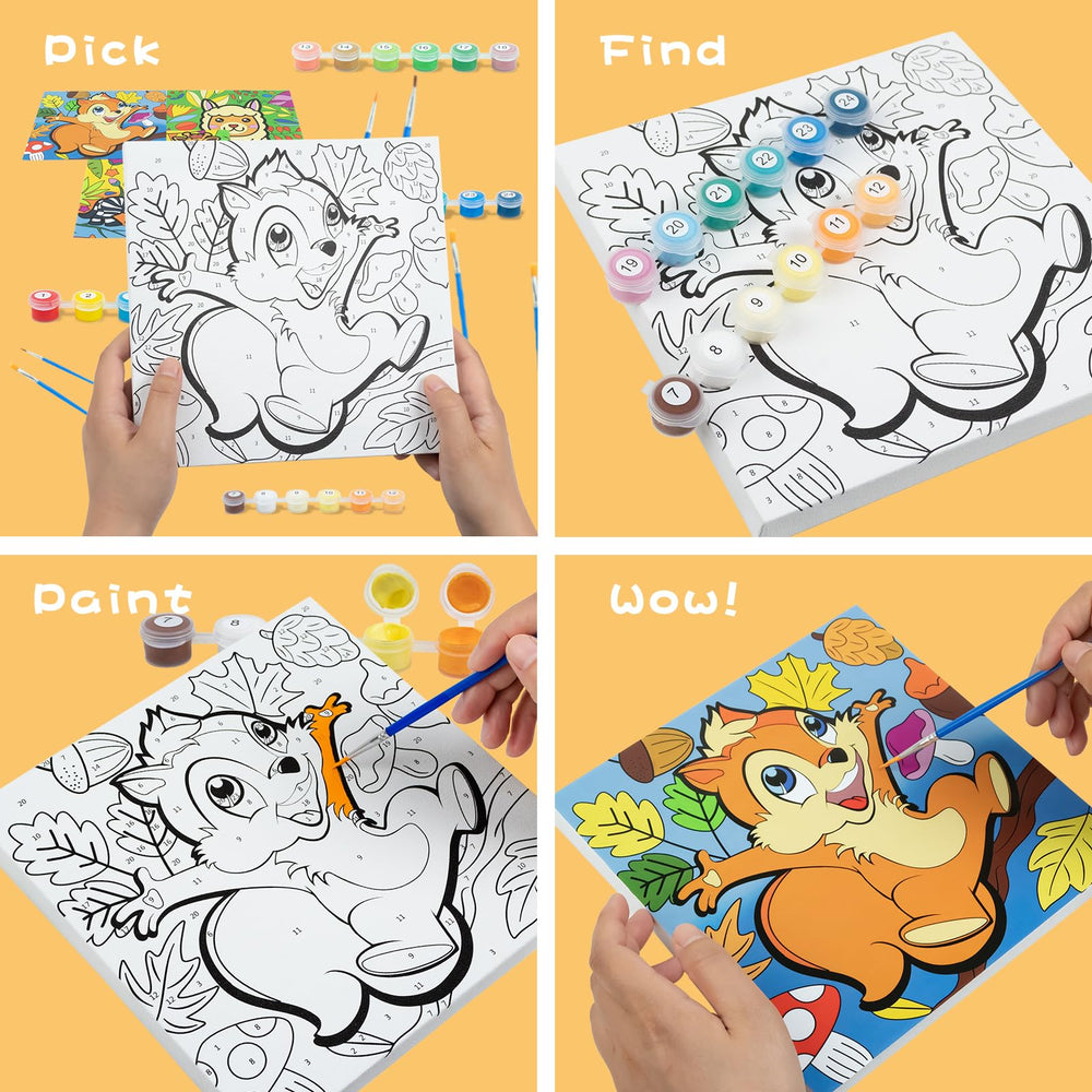 Sixth Space kid art session with paint-by-numbers fosters focus.
