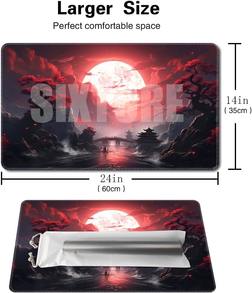 SIXTORE MTG playmat back shows soft natural rubber grip