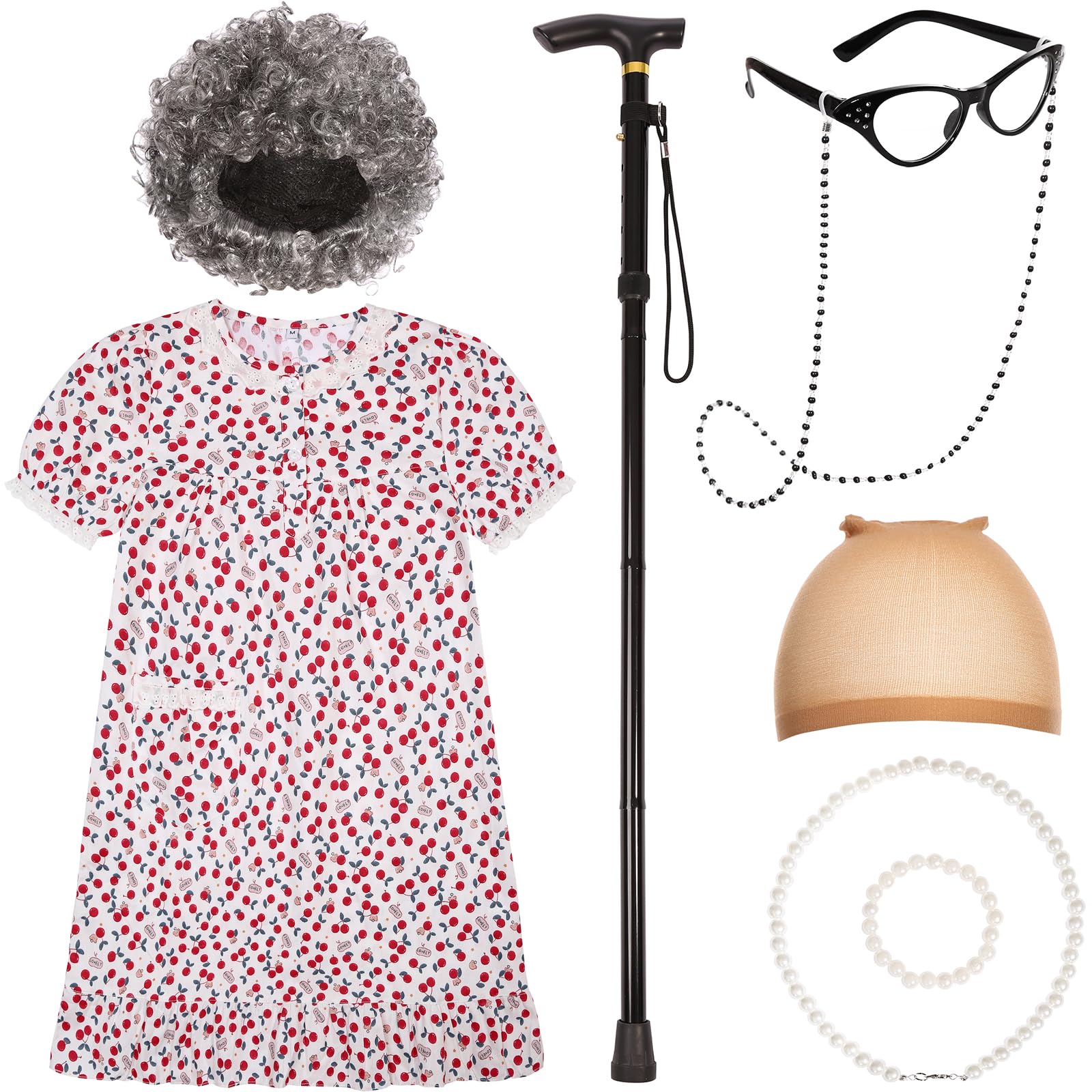 SIZGAROOT realistic wig adds convincing old lady look for dress-up