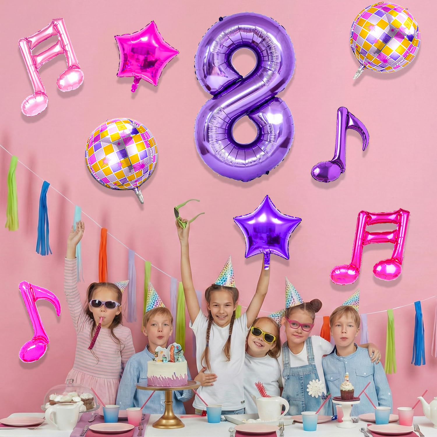 Siznkore fuchsia double-note balloon enhances party ambience
