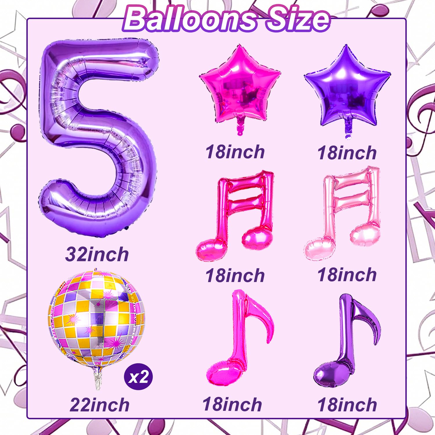 Siznkore Kpop birthday set: purple star balloon adds vibrant flair