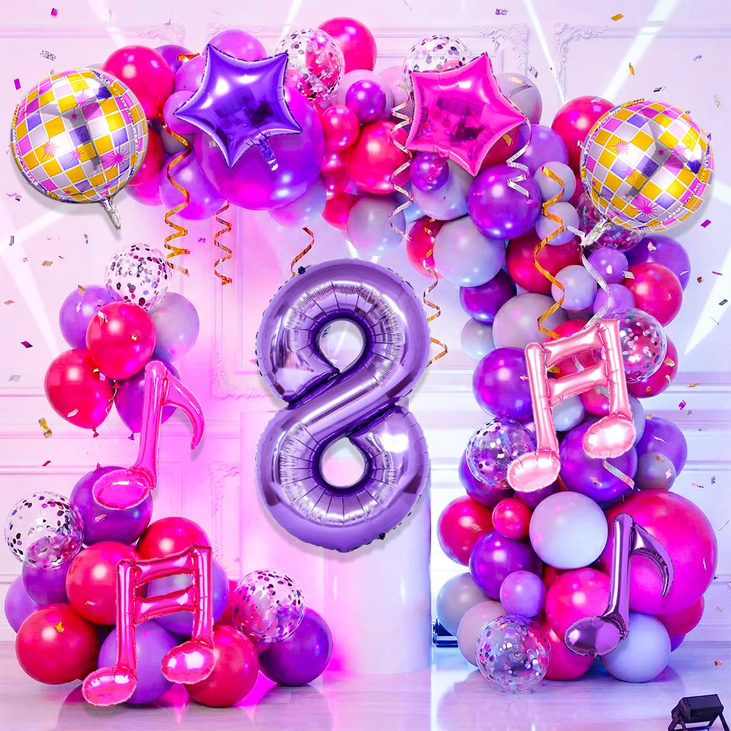 Siznkore purple double-note balloon amplifies music-themed celebrations
