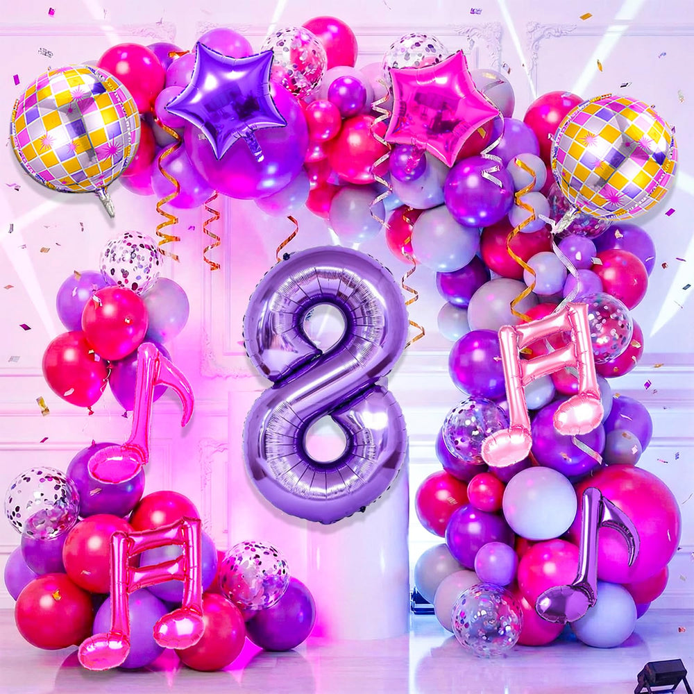 Siznkore purple double-note balloon amplifies music-themed celebrations