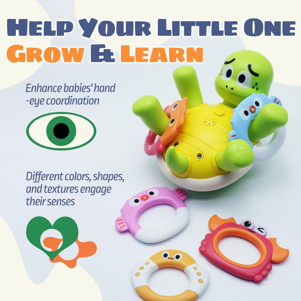 Sizobi turtle bath toy-waterproof charging system prevents leaks during use.