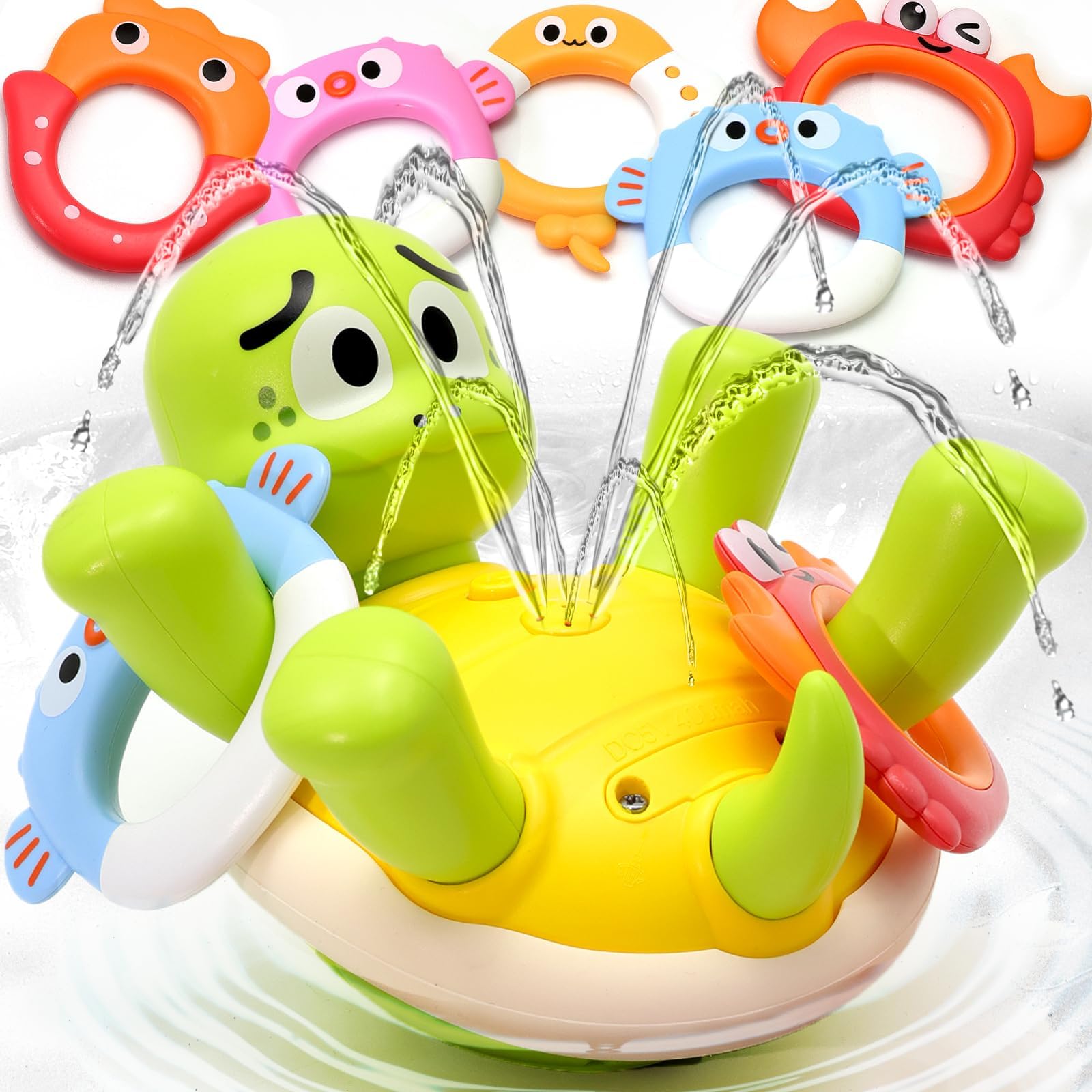Sizobi turtle bath toy sprayer-belly keeps toddlers engaged during bath time.