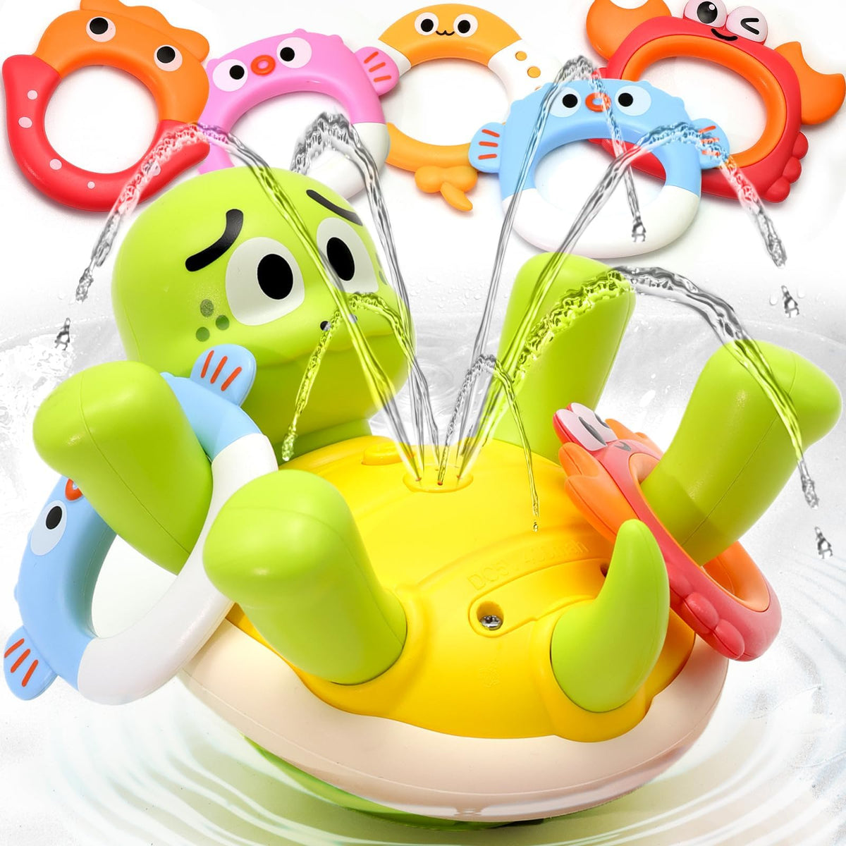 Sizobi turtle bath toy sprayer-belly keeps toddlers engaged during bath time.