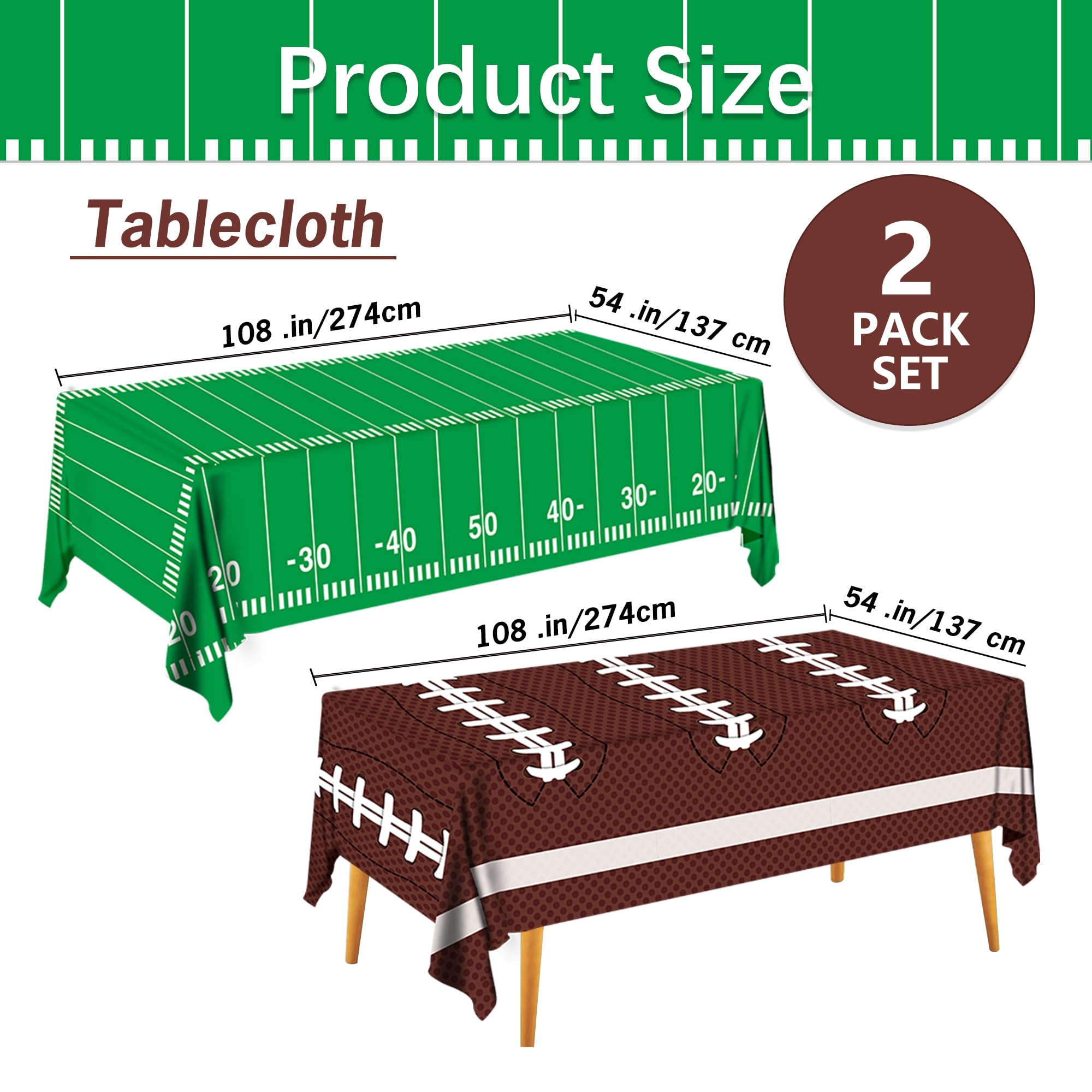 SJJPDYY football-pattern tablecover disposable for quick party setup.