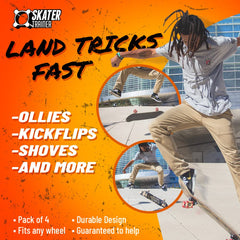 Skater Trainers used for kickflip drill on pavement