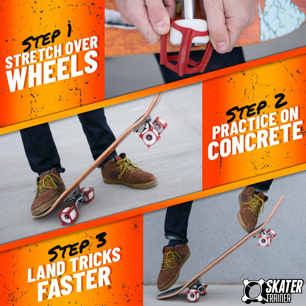 Skater Trainers stretched over wheels during a concrete drill