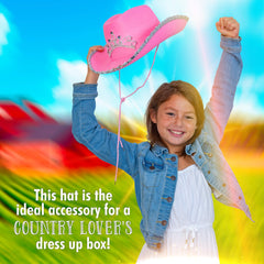 Skeleteen Pink Cowgirl Costume Hat versatile dress-up staple for kids and adults.