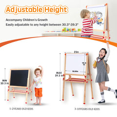 SketchNest dual-sided easel features magnetic whiteboard and chalkboard for collaborative art.