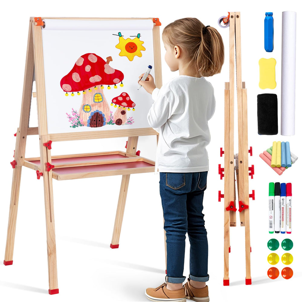 SketchNest wooden adjustable easel for kids with a sturdy, versatile drawing surface.