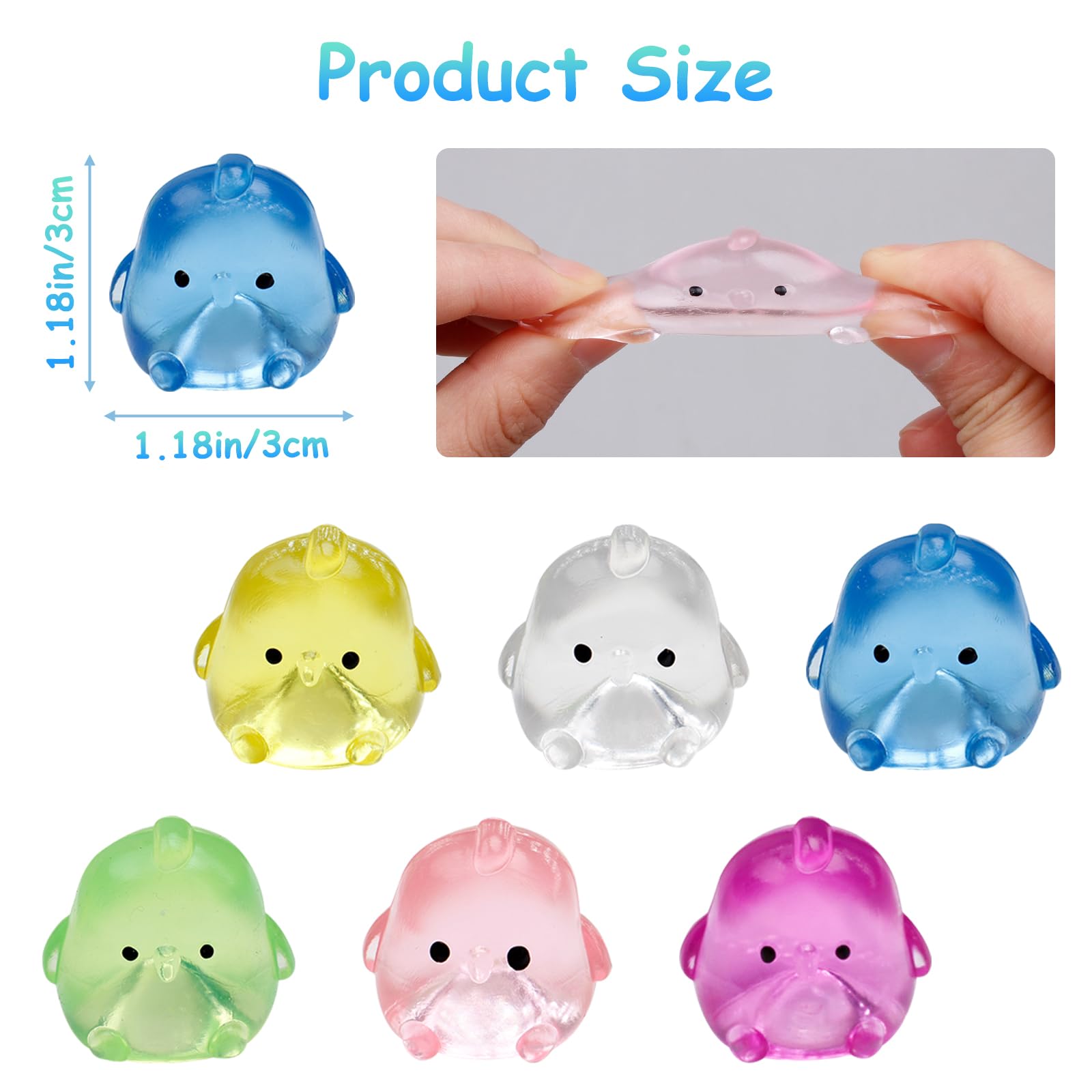 Sketsia chick squishy close-up shows soft texture and bright colors.