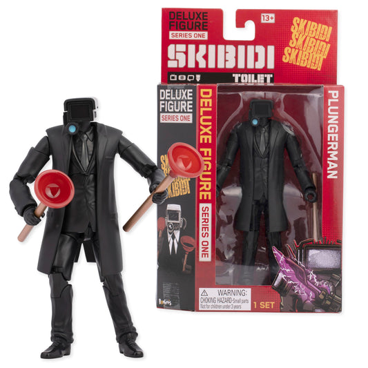 SKIBIDI Toilet Deluxe Plungerman six-inch figure ready for display and poseable play