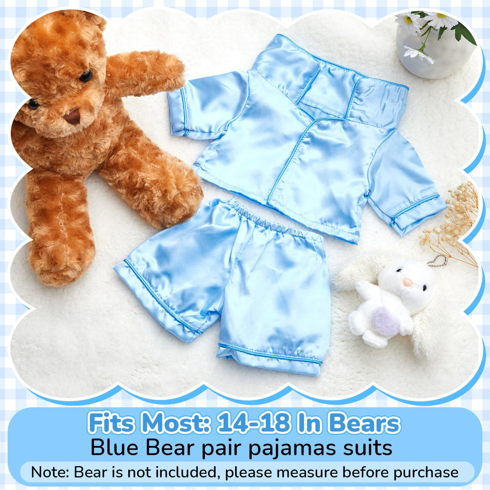 Skicuff bear pajama pants in light blue provide elastic comfort for easy dressing