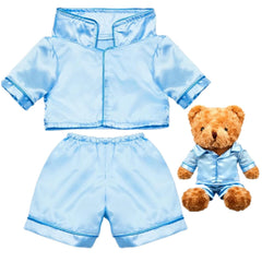 Skicuff bear pajama top in light blue offers cozy fit for 12-16 inch plush bears