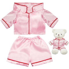Skicuff bear pajama top in pink for 12-16 inch plush bears.