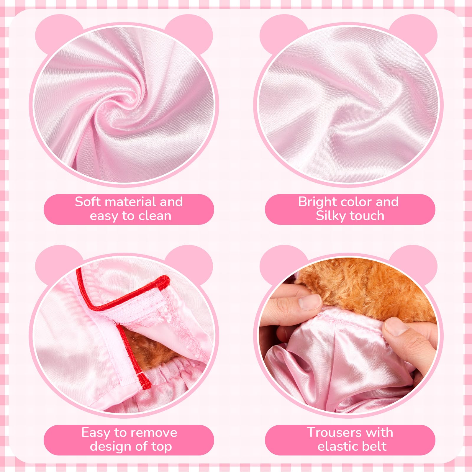 Skicuff bear clothes set fits 12-16 inch bears for styling.