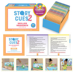 SkillEase Story Cues 2 pack cover showing vibrant storytelling cards for therapy prep