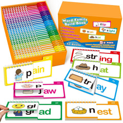 SkilLify Word Family Build Book cover with bright phonics patterns for early reading