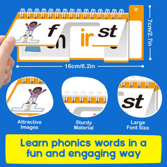 SkilLify Read and Rhyme Flip Books spread showing engaging phonics patterns for word recognition.