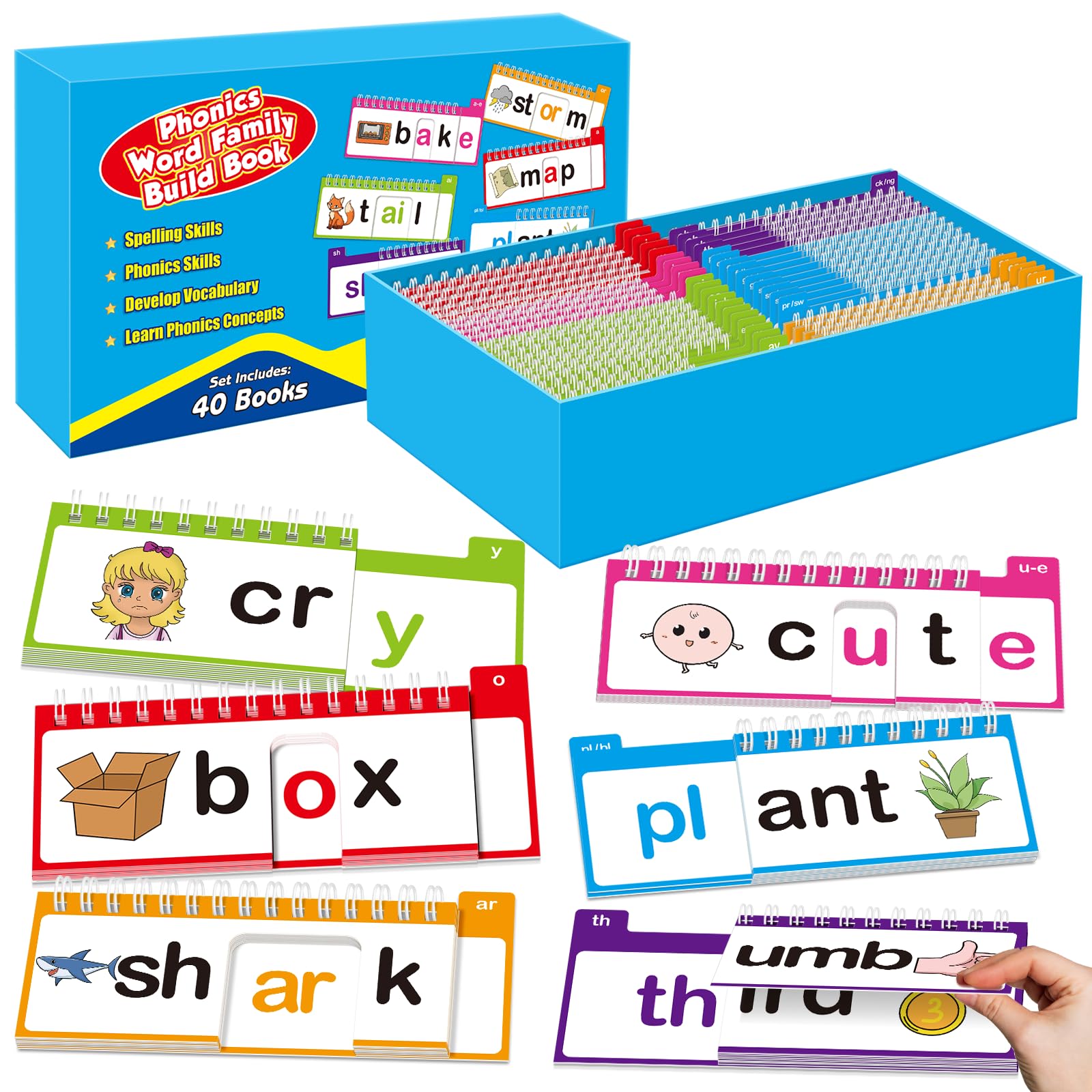 SkilLify Word Family Build Book cover with vivid visuals to spark early reading curiosity.