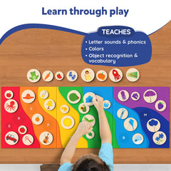 Skillmatics Alphabet Rainbow child learning session promotes focused play and cognitive skills.
