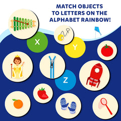 Skillmatics Alphabet Rainbow magnetic pieces offer durable, long-lasting play and repeated practice.