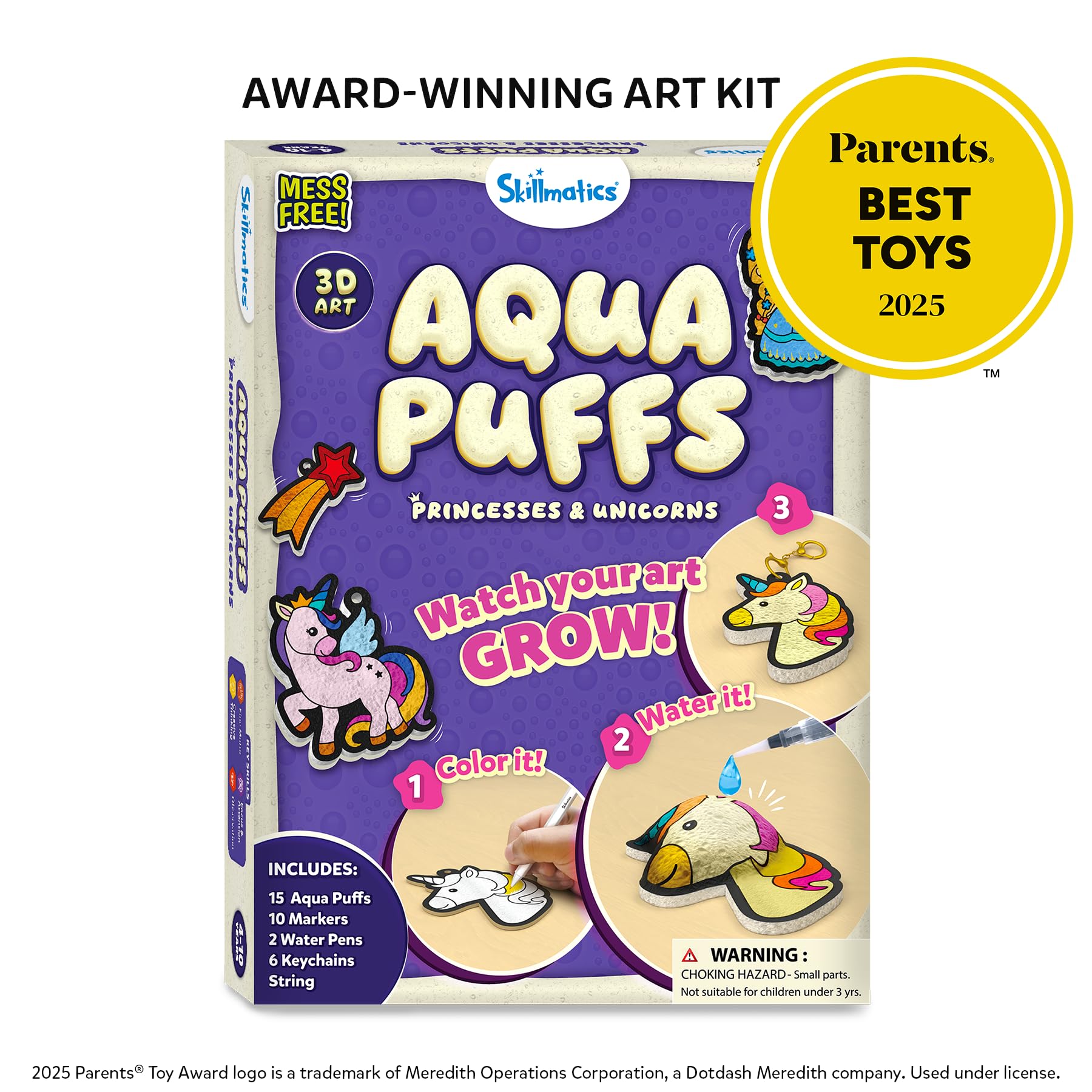 Skillmatics Aqua Puffs markers provide bright detailing for designs.