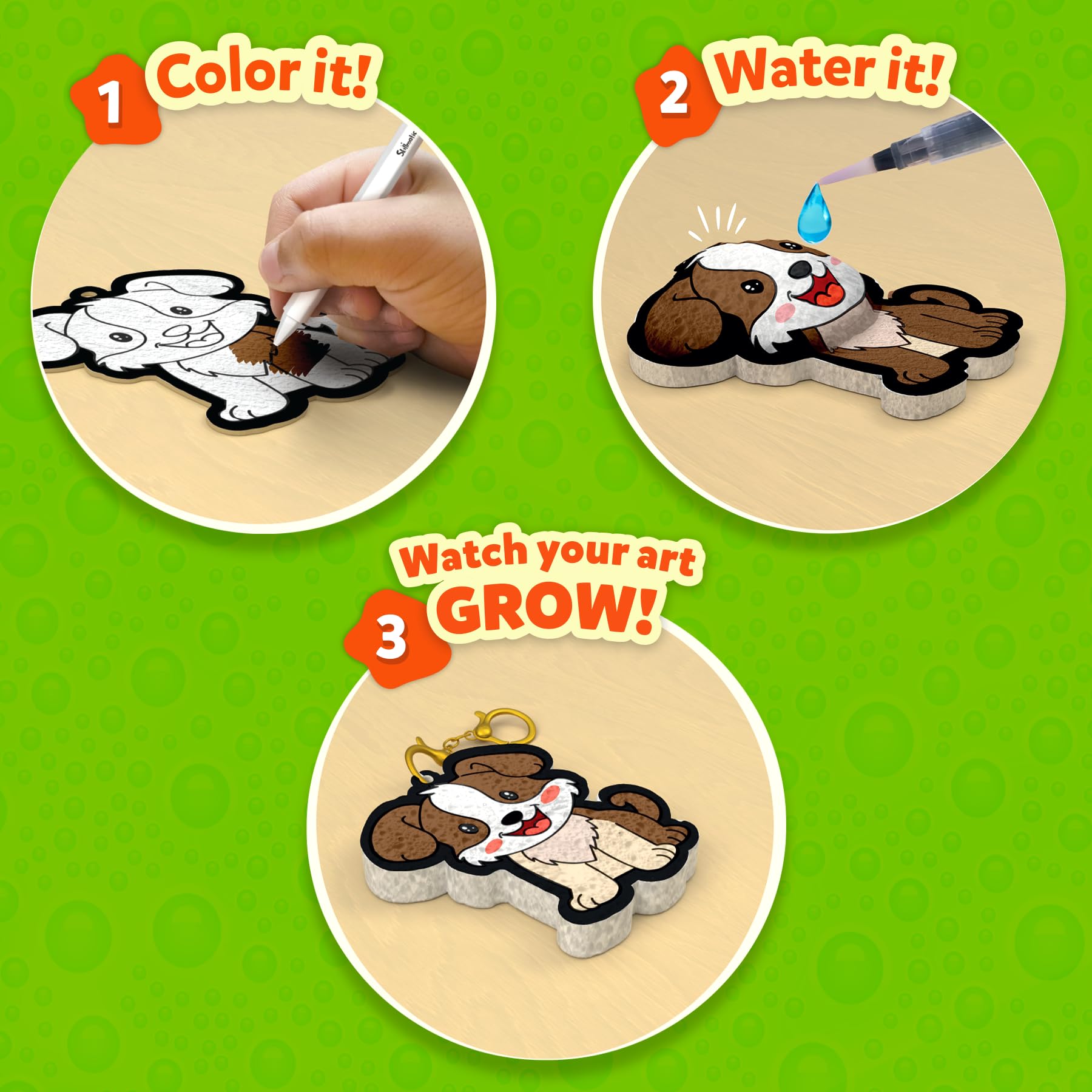 Skillmatics Aqua Puffs water pens activate the puff effect in minutes.