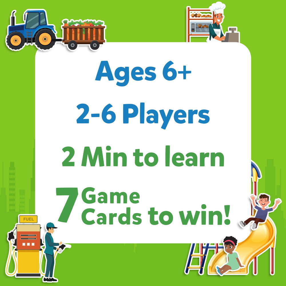 Skillmatics Around Town supports 2 to 6 players for flexible game nights.