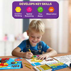 Skillmatics Color & Learn teaches letters, numbers, and phonics through activities.
