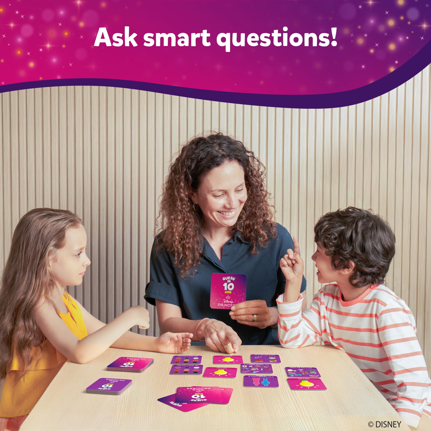 Disney Princess characters like Cinderella and Ariel appear on Guess in 10 cards.