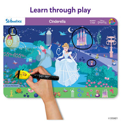 Bright, colorful Disney Princess scenes on reusable mats for repeated practice