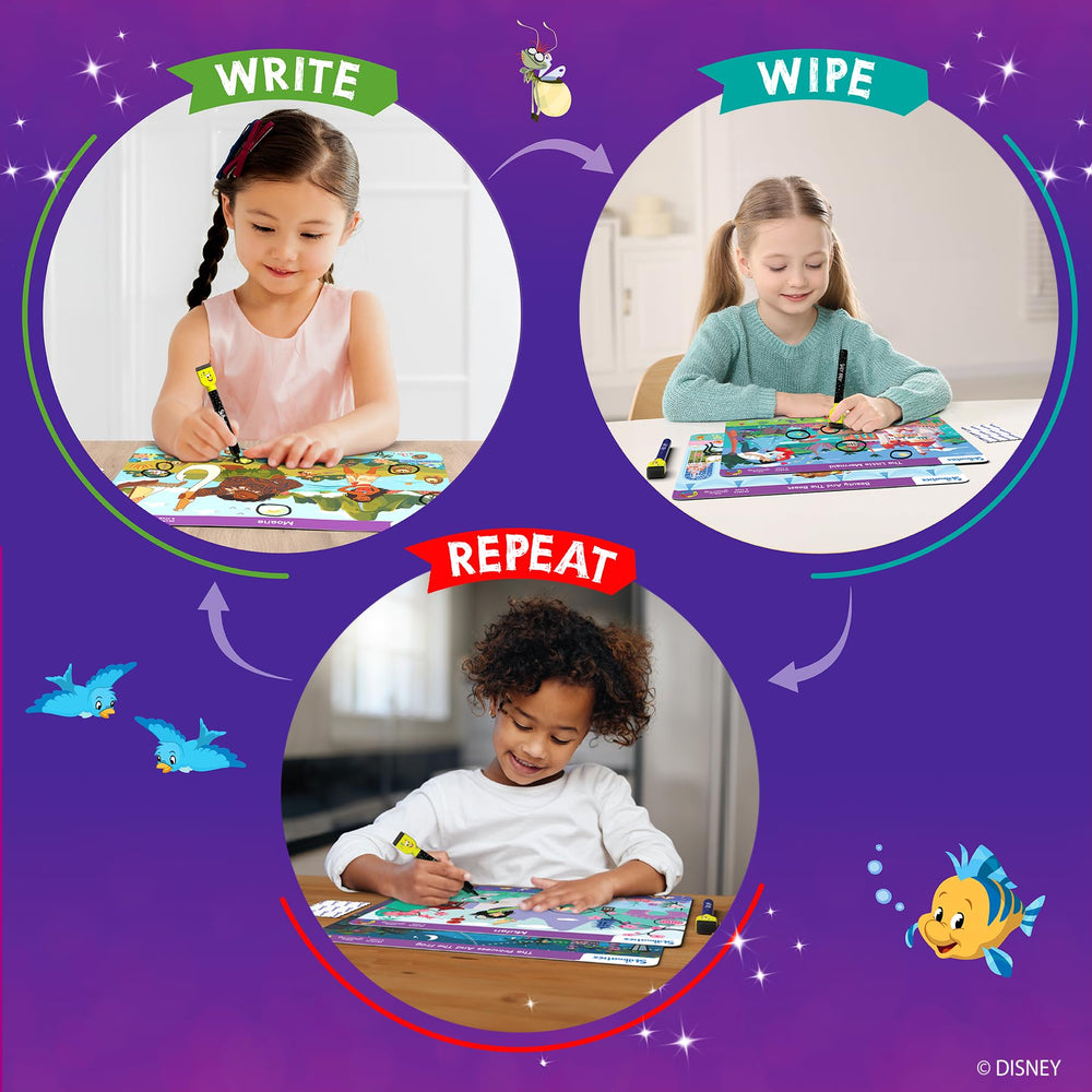 Markers and mats shown for quick, easy cleanup after play