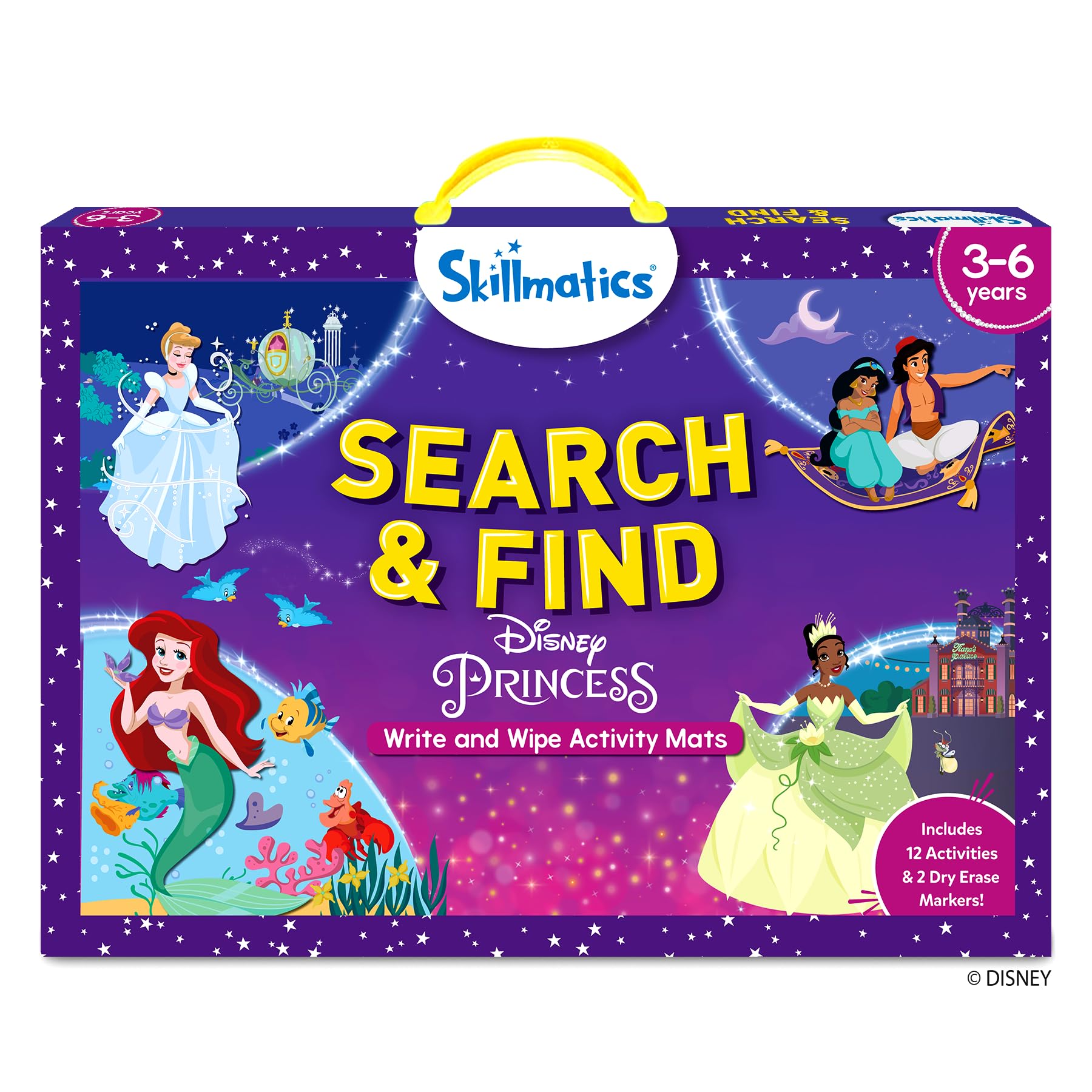 Skillmatics Disney Princess mats front view engaging preschoolers in screen-free discovery