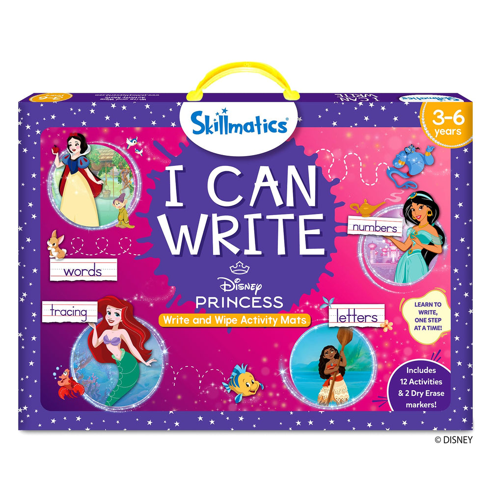 Skillmatics Disney Princess writing mats front view for progressive handwriting practice