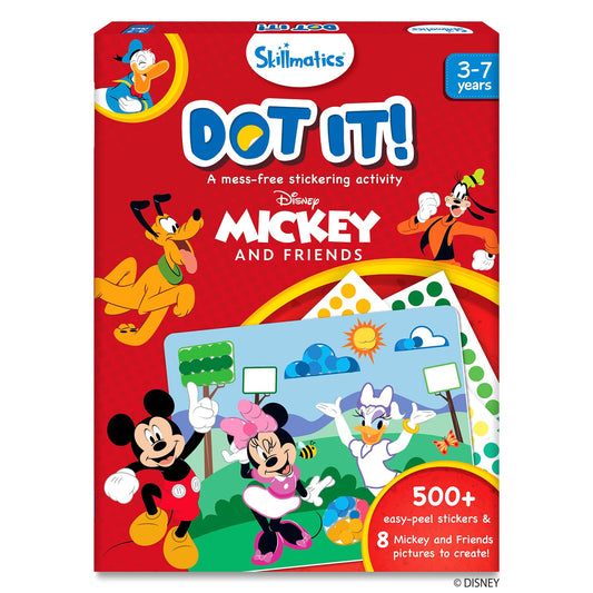 Skillmatics Dot It Sticker Art cover image showcasing Disney Mickey & Friends for mess-free creative play