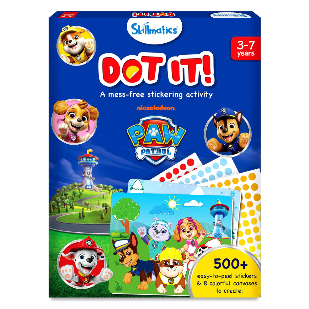 Skillmatics Dot It Sticker Art featuring PAW Patrol stickers for creative play and storytelling