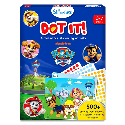 Skillmatics Dot It Sticker Art featuring PAW Patrol stickers for creative play and storytelling