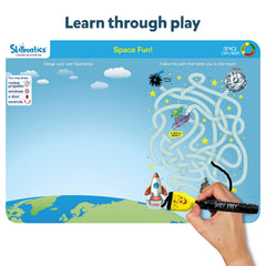 Skillmatics duster cloth helps clean surfaces for quick wipe-clean sessions