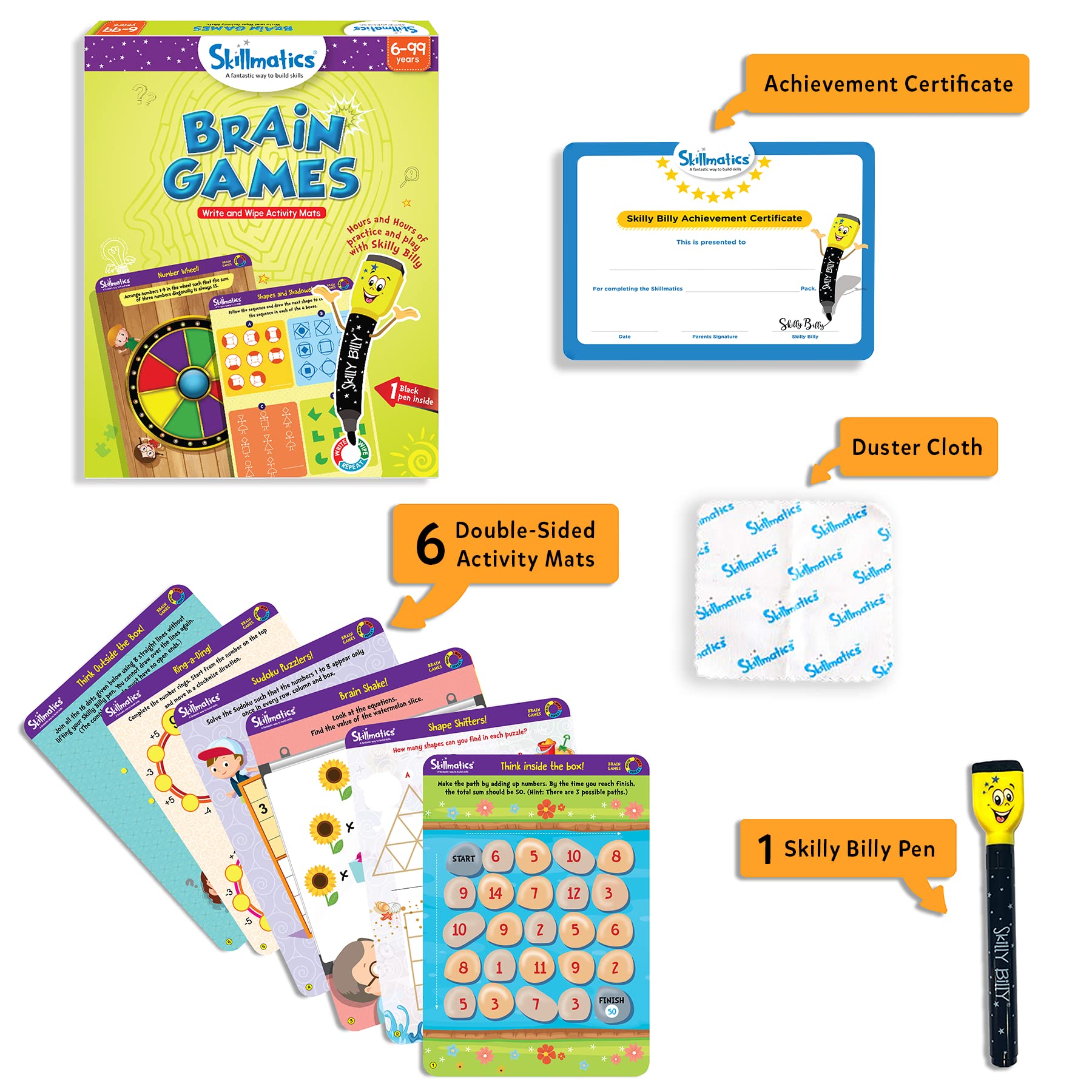 Skillmatics dry-erase marker pen enables reusable learning sessions.
