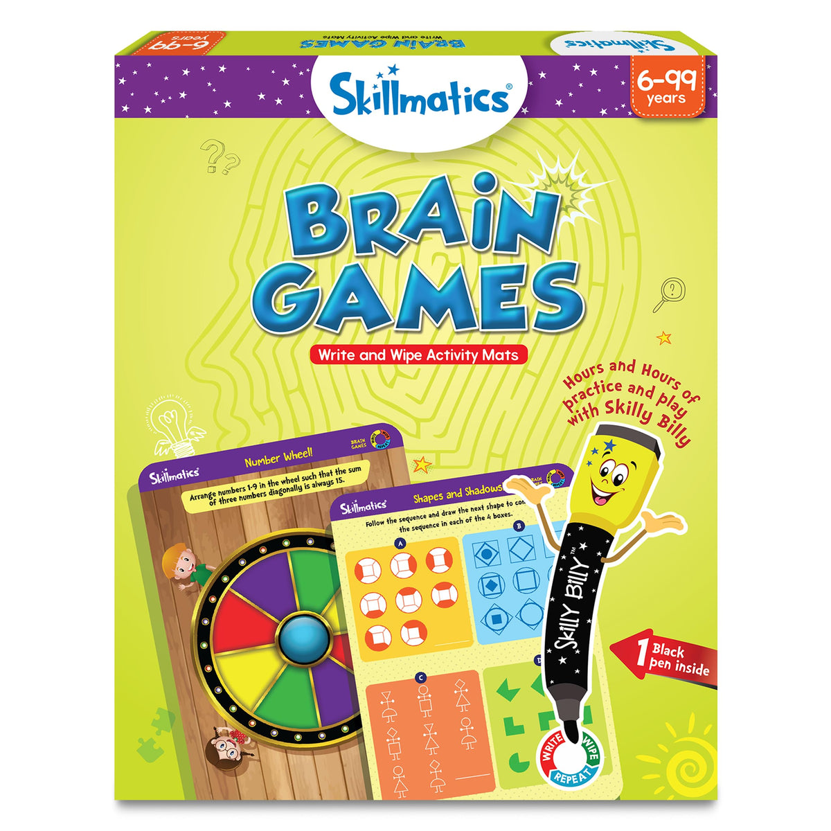 Skillmatics educational game mats double-sided for problem solving through play.