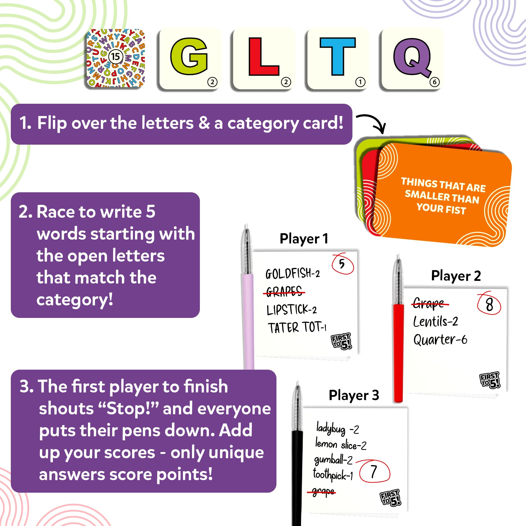 Skillmatics First to 5 award-winning family game for gatherings