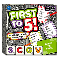 Skillmatics First to 5 category cards spark quick thinking during game night