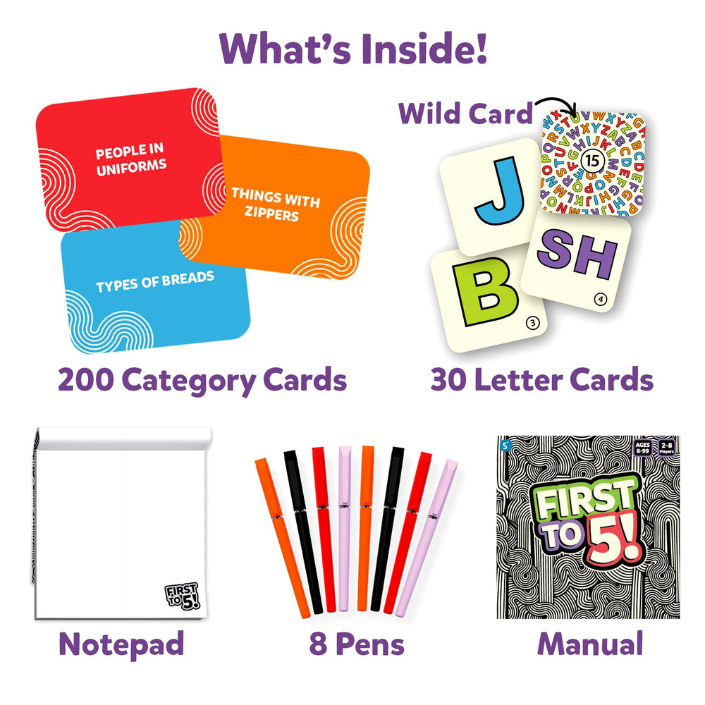 Skillmatics First to 5 family game night fun for all ages